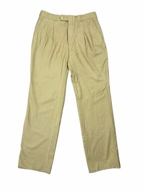 Vintage Mastroianni USA 100% Wool Pleated Pants Mens Tan Khaki Trousers 32x30